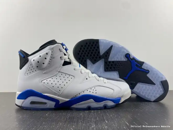 Official Maikesneakers 384664-107 (2014) Jordan Blue Air Retro 6 Sport 0402